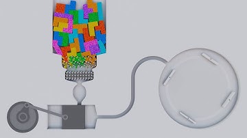 Shredding Tetris. Crusher Machine. Simulation [11]