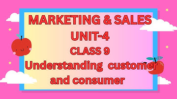 Understanding customer and consumer PART-3 #marketingandsales #class9 #skilleducation #marketing