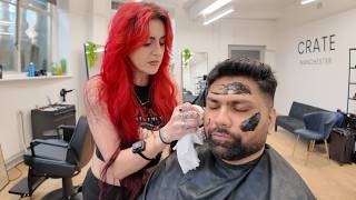 Relaxing ASMR Beard Trim & Facial Mask Massage 😴 | Jan Manchester 🇬🇧 UK Barbershop screenshot 5