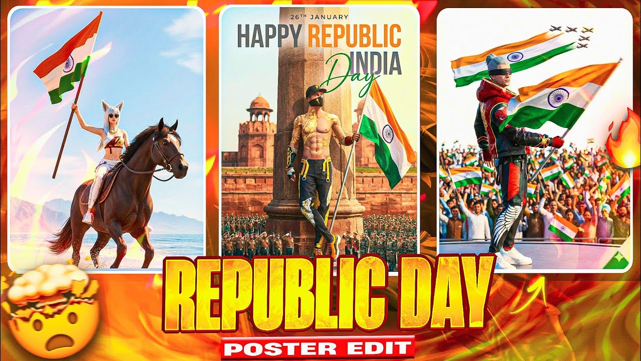 ✨  How To Edit Republic Day Special Gaming Poster 🤯 26 January special free fire Poster Edit ☠️