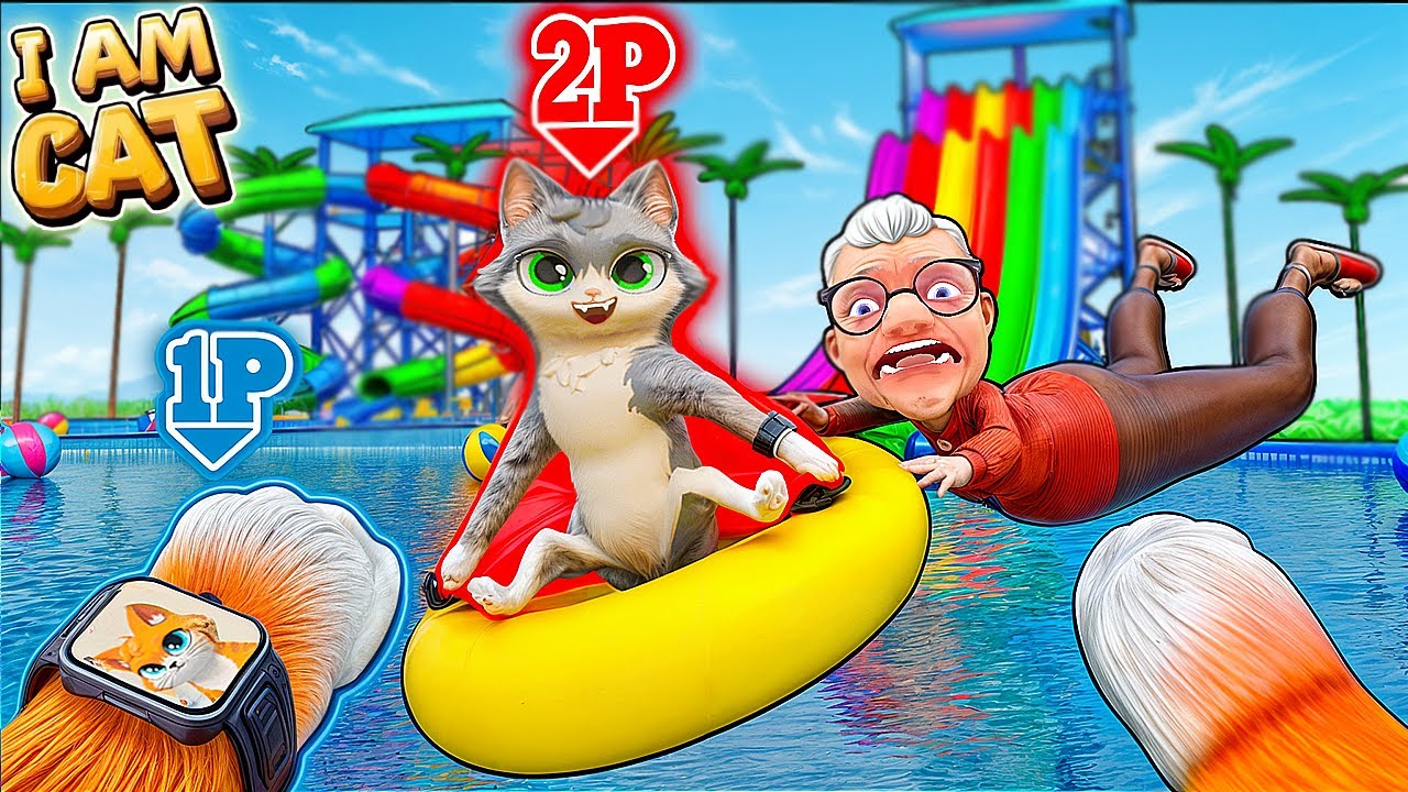 I Am Cat MULTIPLAYER ¿Podemos escapar del PARQUE de AGUA?