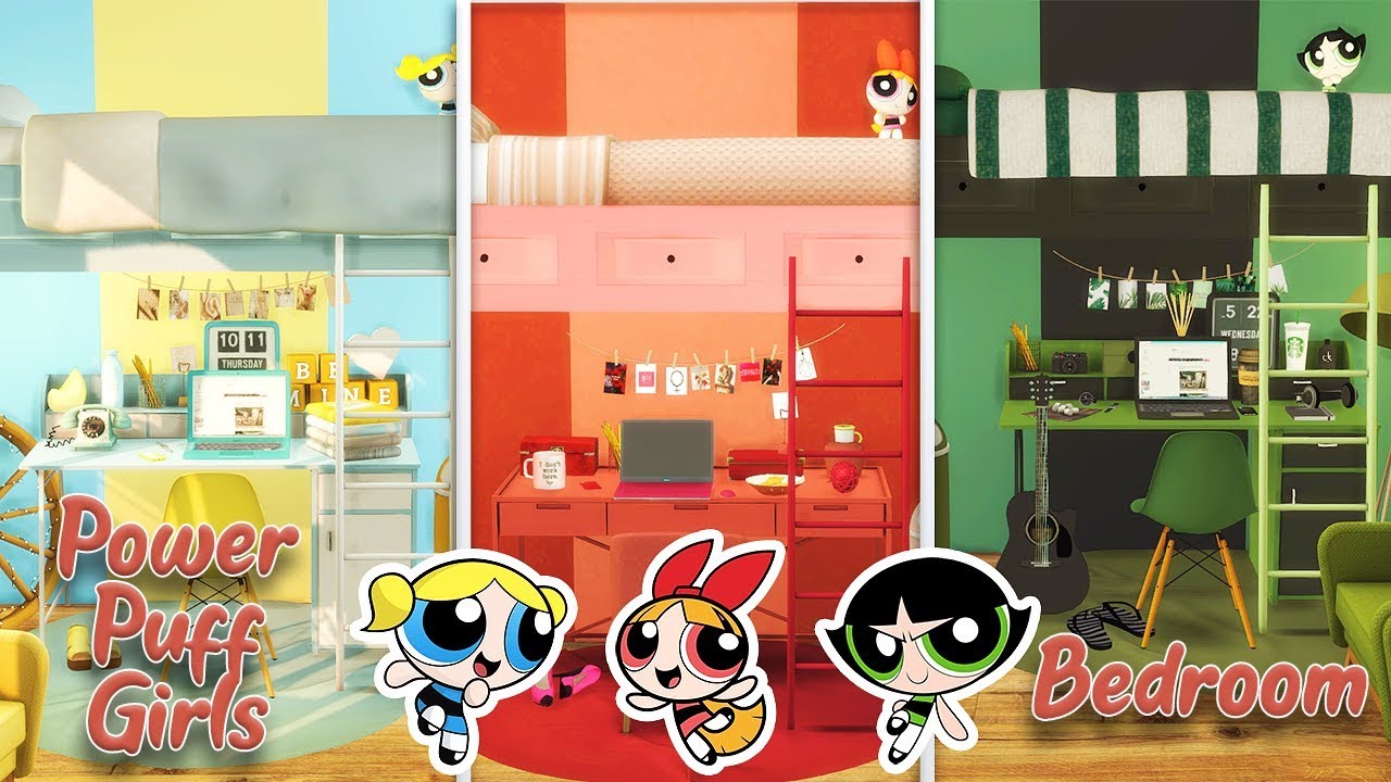 The Sims 4 Speed Build Powerpuff Girls Inspired Bedroom For Triplets Cc Links