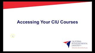 Accessing Your CIU Courses