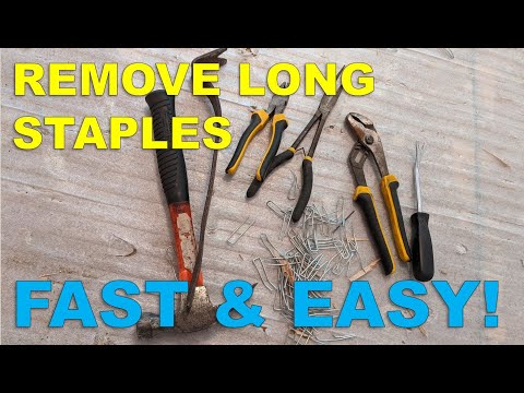 How to remove large hardwood flooring staples fast and easy! Easy DIY method.