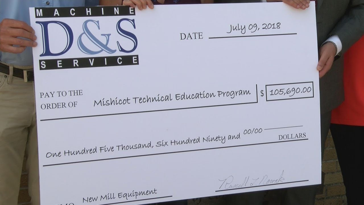Equipment donation to Mishicot High School