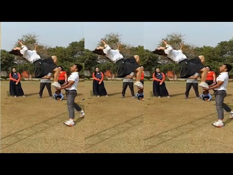 Amazing Back Flip Stunt By Indian High School Girl|#shorts|Epic Moments 1 Million|Indian World Hindi