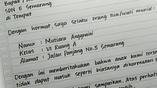 Cara Membuat Surat Izin Sekolah - Surat Izin Tidak Masuk Sekolah Karena Sakit