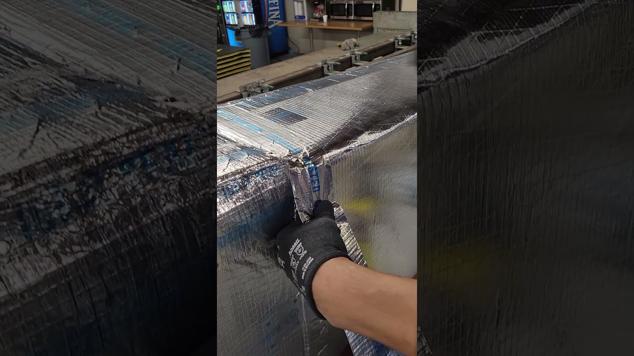 Connecting the Transverse Joints of Ductboard in the Shop using Ideal 490 heat activated Mastic Foil