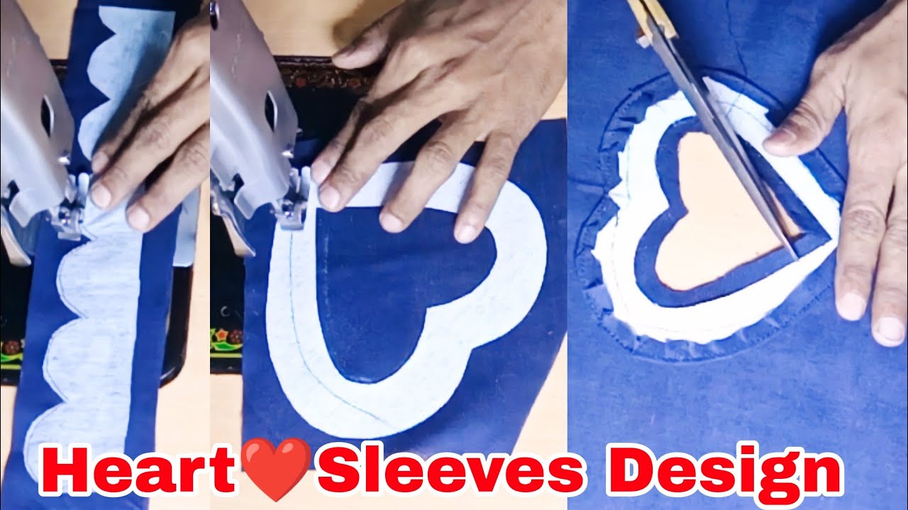 ❤️ New Heart Shape ❤️ Sleeves Design Cutting and Stitching/Dil Wale Baju Design Banane ka tarika