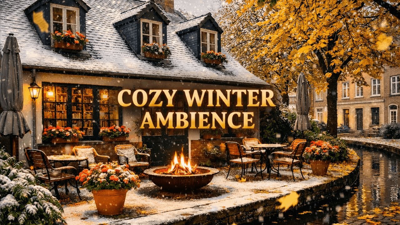 Relaxing Piano Music Fireplace Sounds Cozy Snowfall Day for Deep ...
