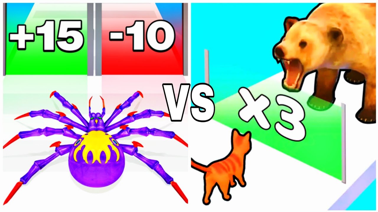 Spider Run vs Cat Evolution 3D - ASMR Gameplay Max Level Math Games (Freepya, New Update)