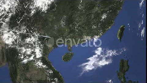 Airplane Flying To Macau China on the Map | Motion Graphics - Envato elements