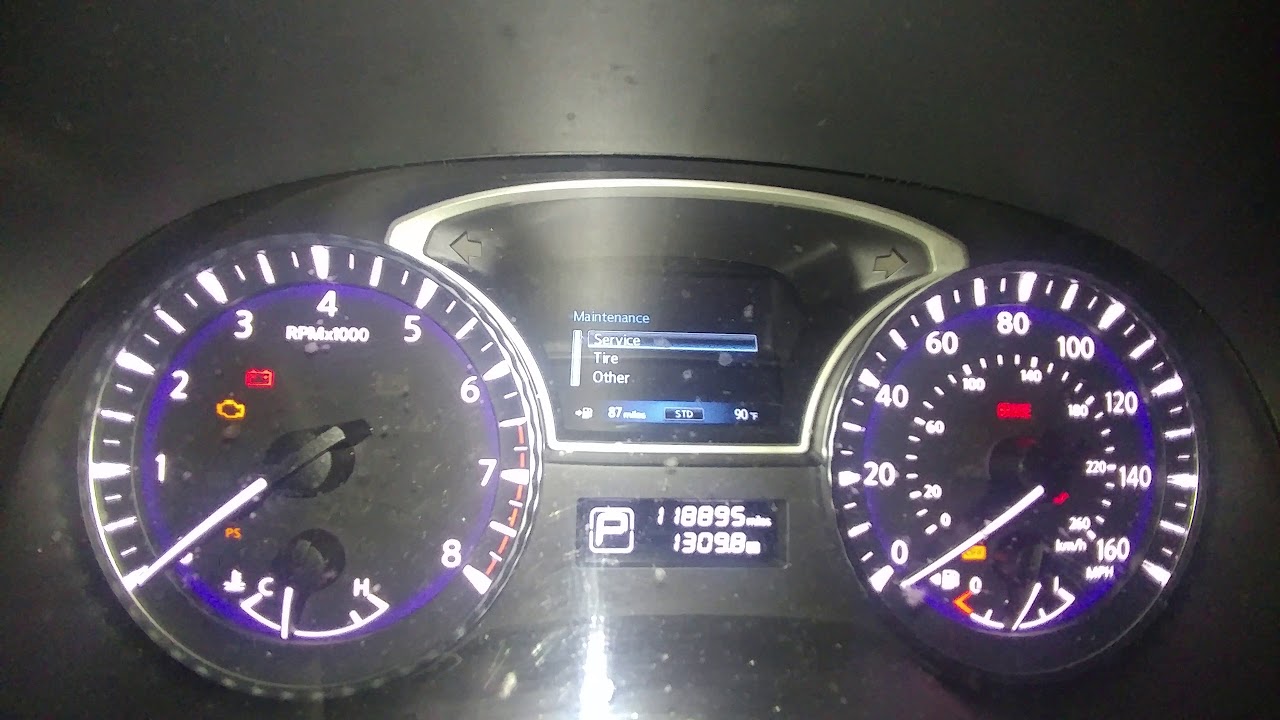 2013 Infiniti JX35 oil maintenance light reset YouTube