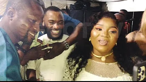 Shanko Rasheed and wife on stage shaking body to good music from Boye Best at their Twins naming.