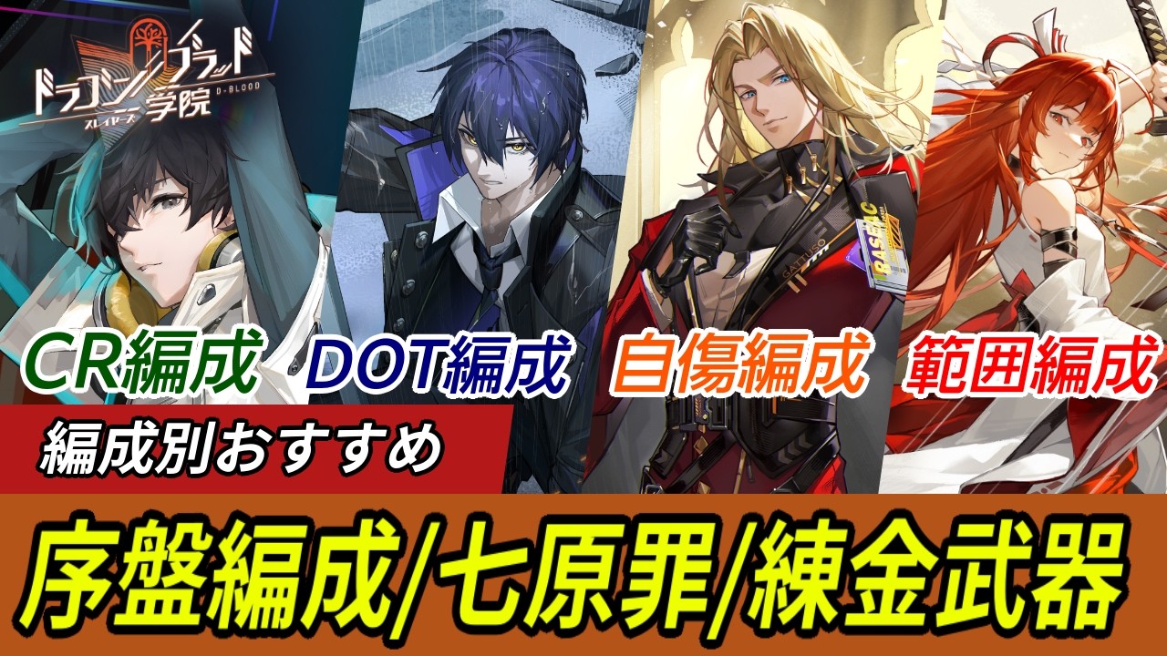 【ドラガク】現時点での4大編成の組み方・おすすめ七原罪・練金武器【ゆっくり実況】#ドラガク