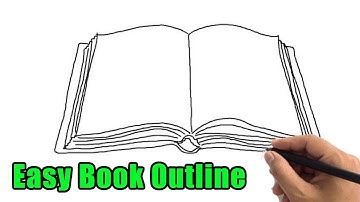 How to Draw a Book Sketch: Step by Step Open Book Outline Drawing for Beginners Easy to Follow