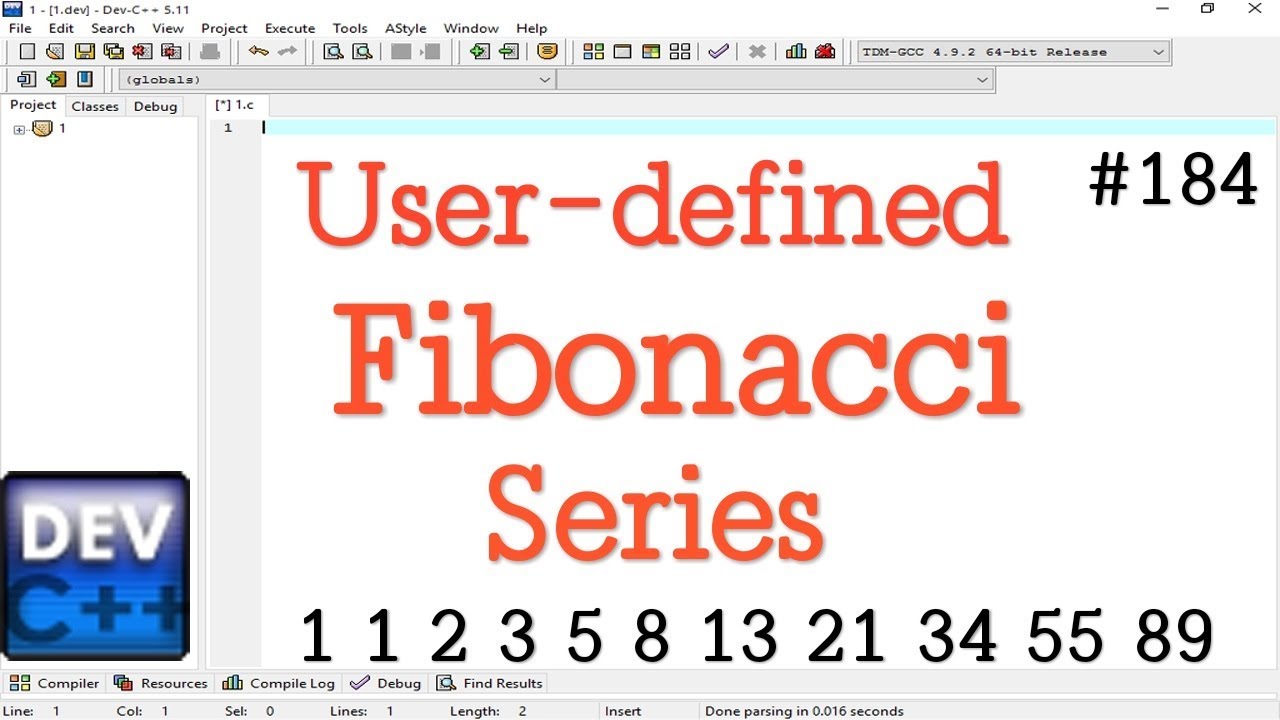 Write a user-defined program for print the Fibonacci series in C