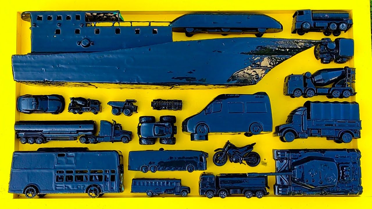 Membersihkan Mainan, Mobil Balap, Truk Molen, Kapal Induk, Bus Telolet, Tank, Kereta Api, Truk Pasir