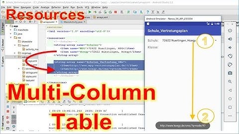 Android Studio #32: MultiColumn Tables Arrays as Resource