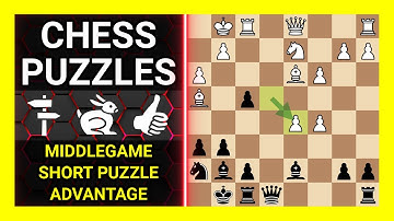 Chess Puzzles to Practice. Themes: Middlegame, Short puzzle, Advantage. Learn Chess