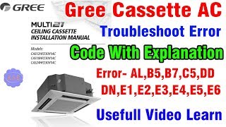 Gree cassette AC error show indoor outdoor not working how this troubleshoot find learn in Hindi