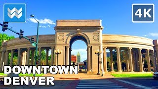 Walking tour of 16th Street Mall in Downtown Denver, Colorado 【4K】
