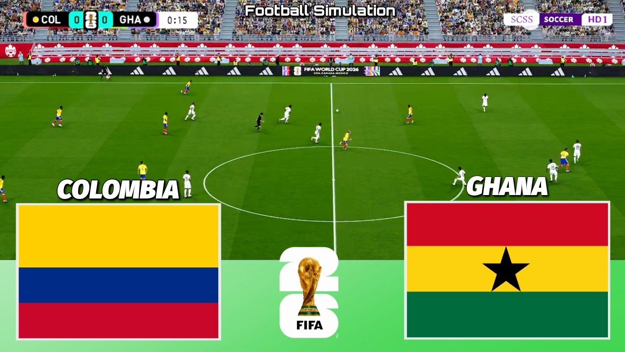 🔴 LIVE | Colombia vs Ghana - Round of 32 - FIFA World Cup 2026 | PES 21 Simulation