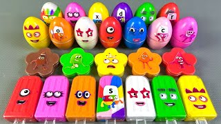 Picking Up Numberblocks & Alphablocks inside Rainbow CLAY... Coloring! Asmr Satisfying Slime Video