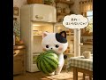 大きなスイカを買って冷蔵に入らなくて困ったほのちゃん