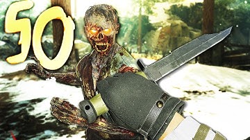 Using only a knife to reach round 50... Cold War Zombies!
