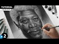 Drawing morgan freeman  portrait tutorial for beginners