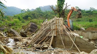 Cầu Khe Trang (T25) Đua thời tiết - máy xúc Dân bản hùng hậu đổ thân mố lên tầm cao chót vót