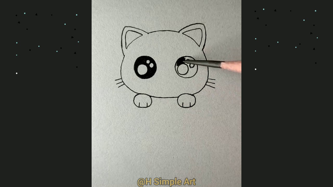 Vẽ con mèo đơn giản cute dễ thương  Simple painting 1  YouTube