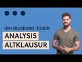 Livestream: Altklausur Analysis für Informatiker (Teil 1) an der Universität Duisburg-Essen