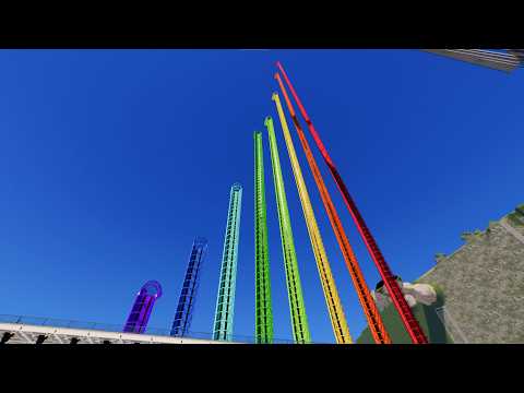 0 vs 1600 FT Ultimate Group Launched Water Slide - Planet Coaster 2