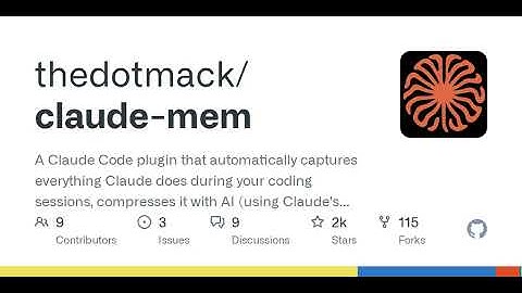 GitHub - thedotmack/claude-mem: A Claude Code plugin that automatically captures everything Claud...