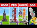 Minecraft SPACEX STARSHIP BUILD CHALLENGE - NOOB vs PRO vs HACKER vs GOD in Minecraft / Animation