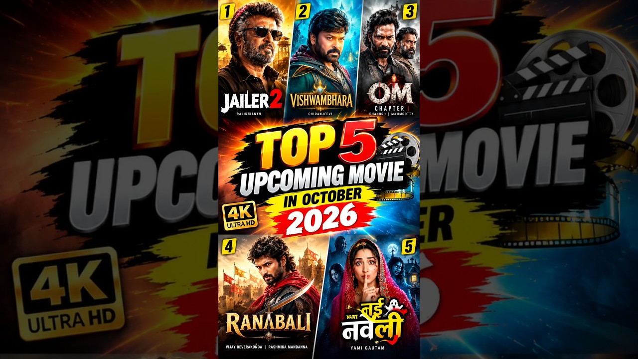 TOP 5 Upcoming Movies October 2026 🔥 | Jailer 2, Ranabali, Vishwambhara | Hindi #shorts #viral