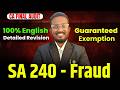 100% English Detailed Revision - SA 240 Fraud | CA Final Audit | May'26, Sep'26, Jan'27 | AIR 5,6,32