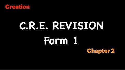 creation and the fall of humankind | form one chapter two | creation stories