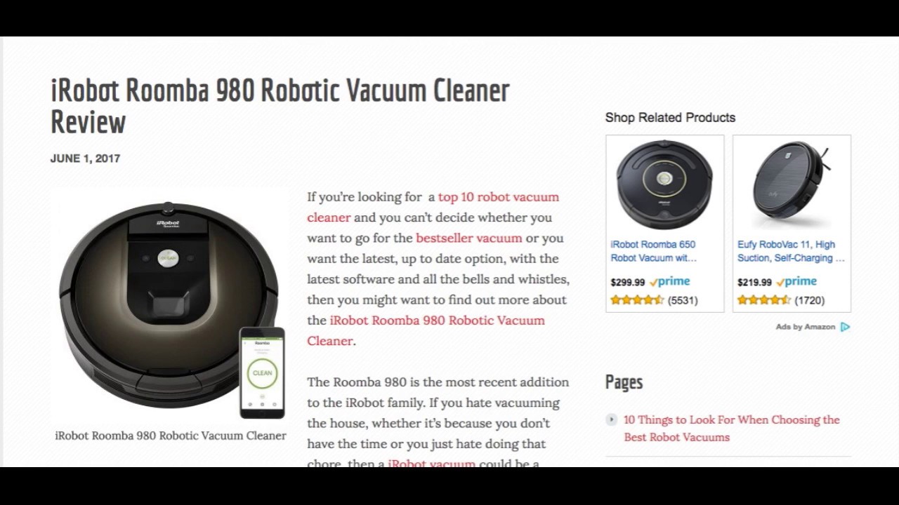 iRobot Roomba 980 Robotic Vacuum Cleaner Review