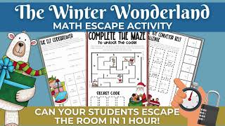 Christmas Math Escape Room, A fun holiday themed math activity for your 5th Grade students!