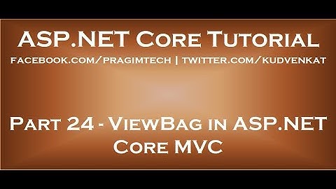 ViewBag in ASP NET Core MVC