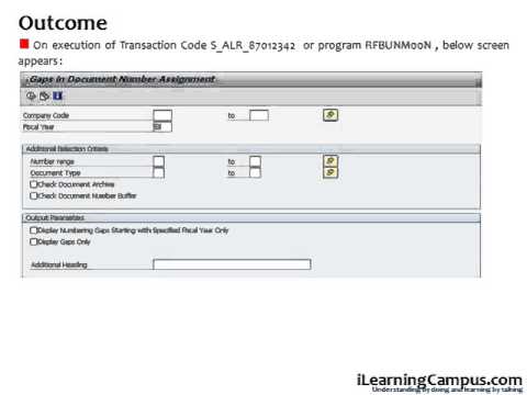 sap gaps in document number assignment