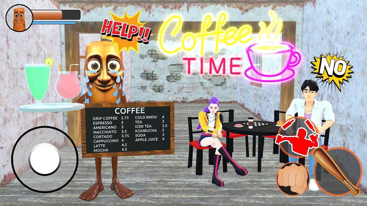 Playing as Tung Tung Sahur A day as a Chaotic Cafe Owner in Granny House - Funny Animation
