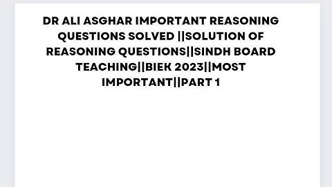 DR ALI ASGHAR IMPORTANT REASONING QUESTIONS SOLVED SOLUTION||XI ZOOLOGY||MOST DEMANDING REASONING Q
