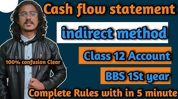 Cash flow statement indirect method || cash flow statement class 12 || BBS 1st year//indirect method