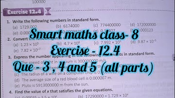 smart maths chapter 12 exercise 12.4 |schand maths solutions class 8 ch-12 ex 12.4| scientific form