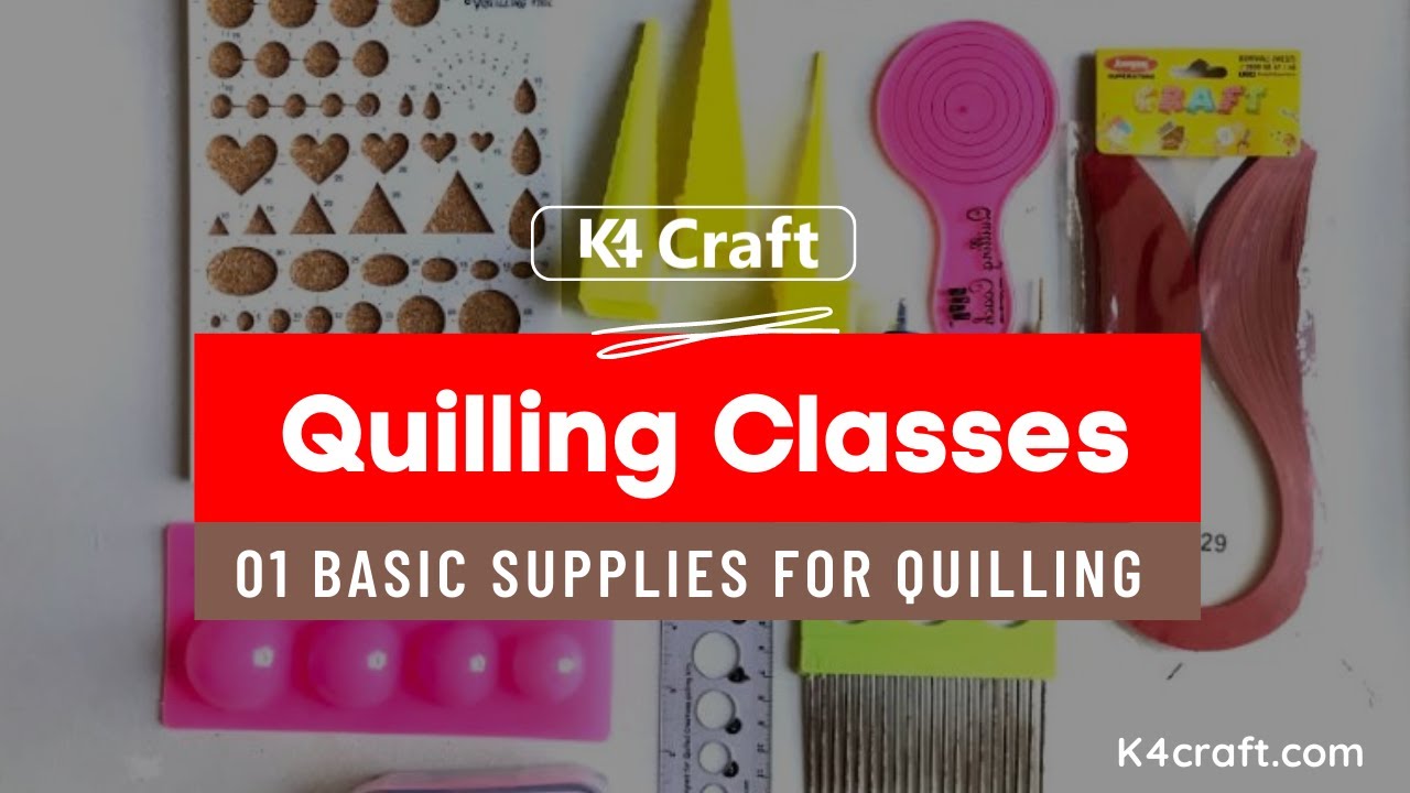 01 BASIC Supplies for Quilling - How to Use Paper Quilling Tools (Tutorial  w/ Example) for Beginners 