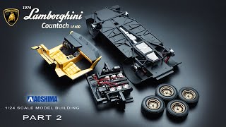 [Part 2] Lamborghini Countach LP400 | Aoshima | 1/24 | Scale Model Building | ASMR